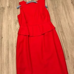 J. Crew Red Peplum Dress